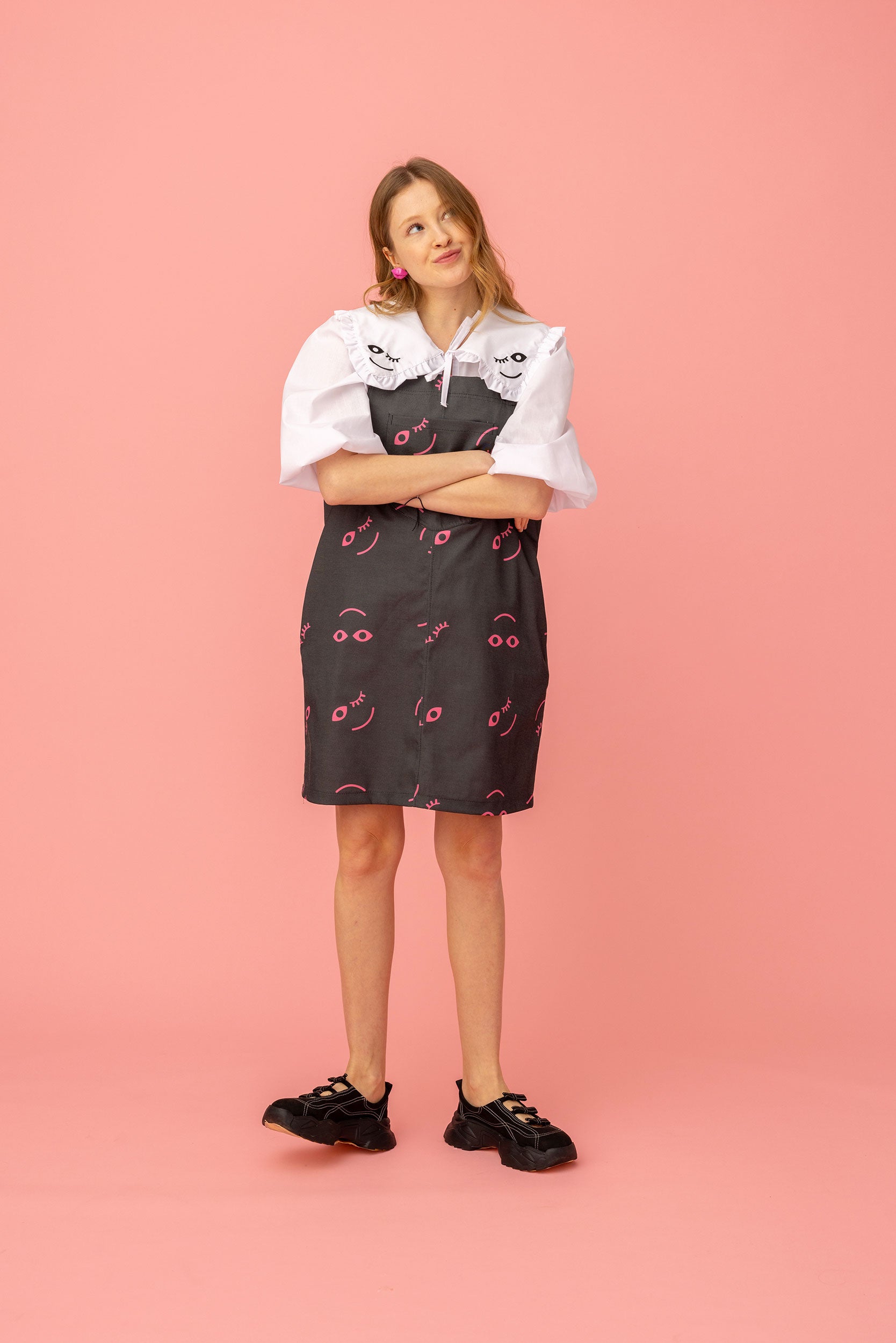 HAPPY MINI OVERALL DRESS- MOODSWINGS