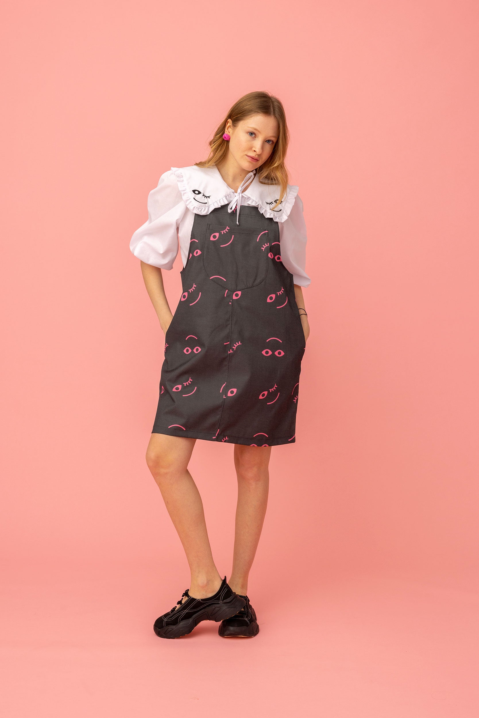 HAPPY MINI OVERALL DRESS- MOODSWINGS