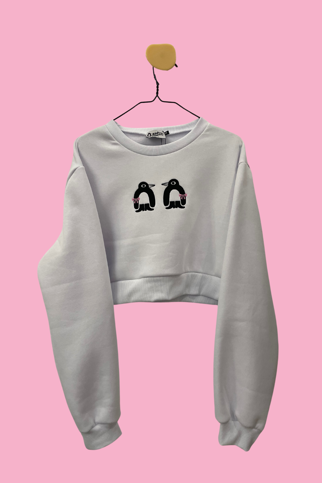 CROPPED FLEECE SWEATSHIRT LOLLIPOP- PENGUIN BOWS