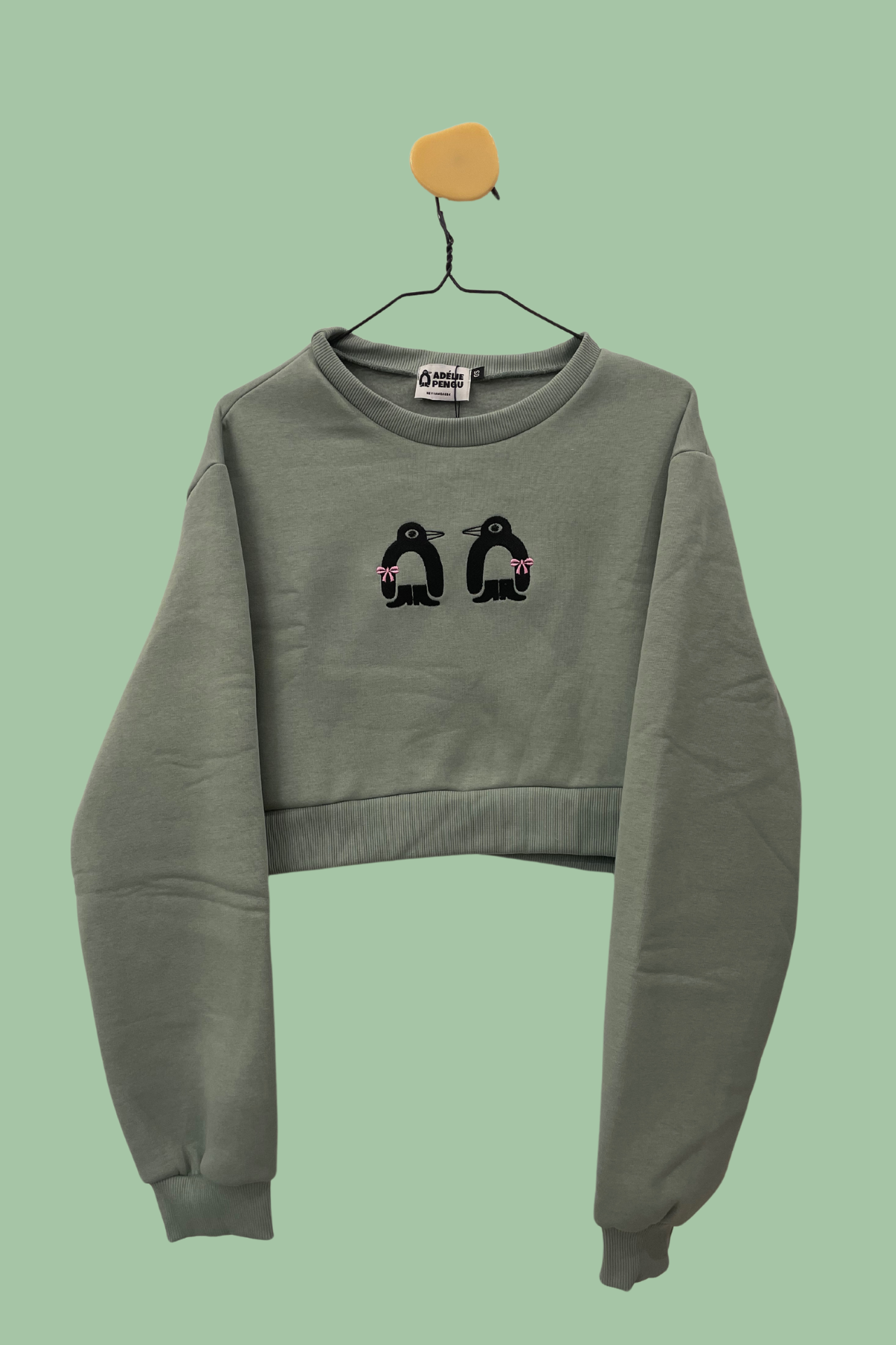 CROPPED FLEECE SWEATSHIRT LOLLIPOP- PENGUIN BOWS