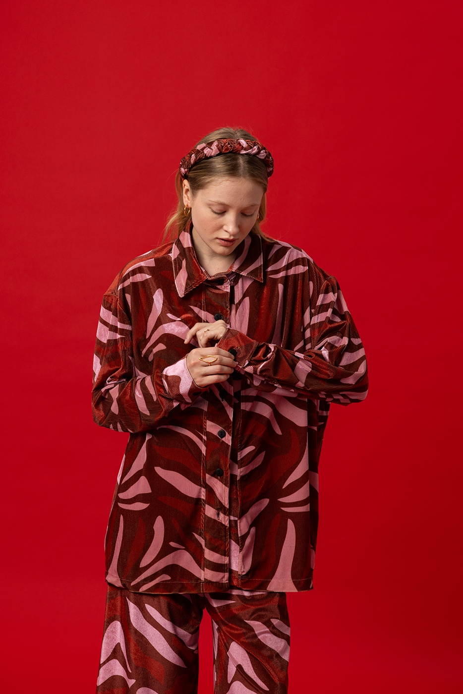 PEDRO OVERSIZED SHIRT- TIGER CINNAMON & PINK