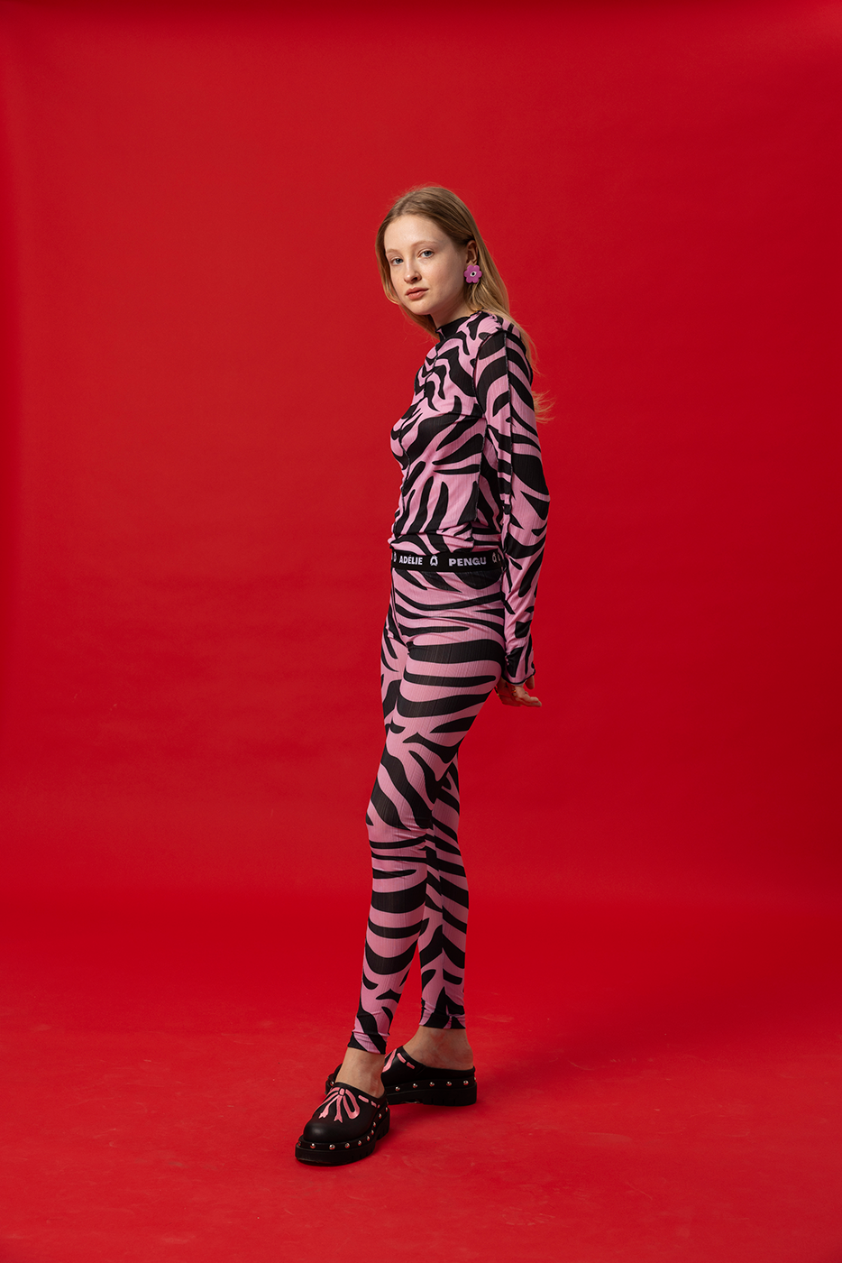 GLORIA LEGGINGS- TIGER BLACK & PINK