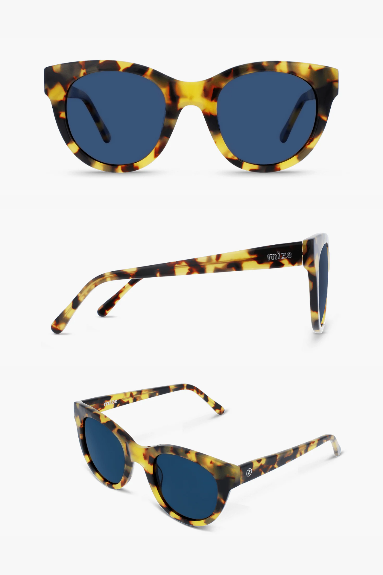 MIZE SUNGLASSES- H°10 YELLOW TORTOISE SMOKED BLUE