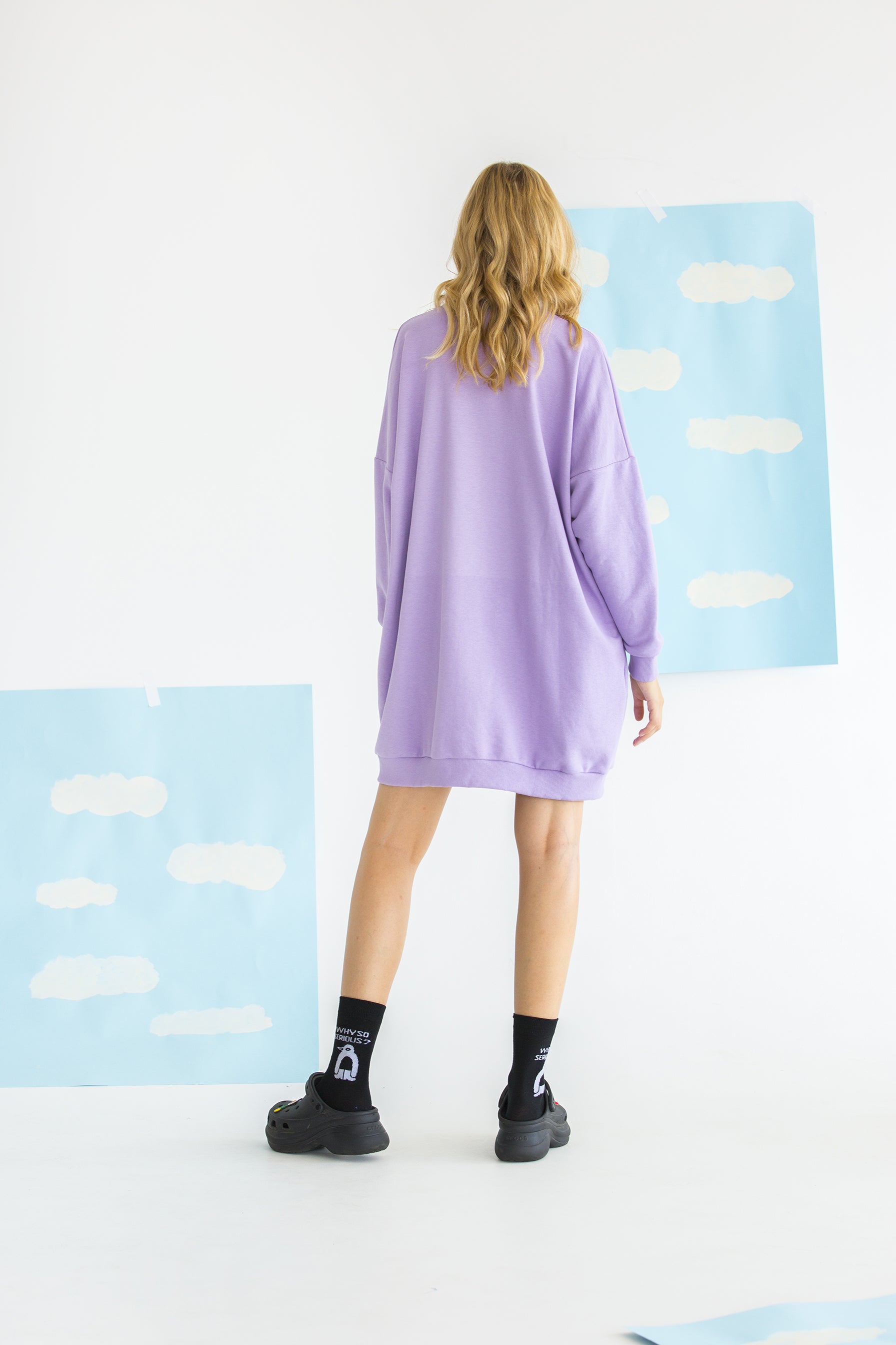 SWEATSHIRT DRESS CHILLY WILLY-PENGUIN BOWS